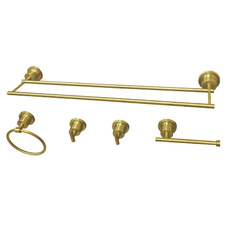 Kingston Brass BAH821318478SB Concord 5-Piece Bathroom Accessory Set, Brushed Brass BAH821318478SB